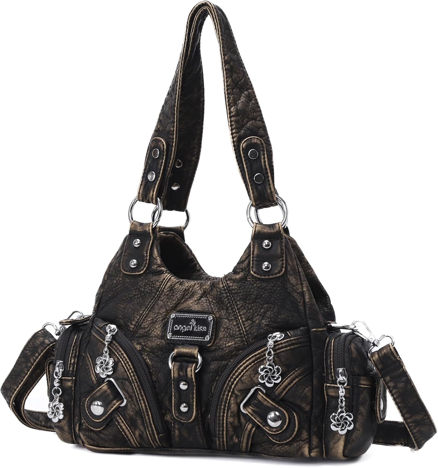 Angel Kiss Purses for Women Small Hobo Shoulder Bags Vagen Leather Mul