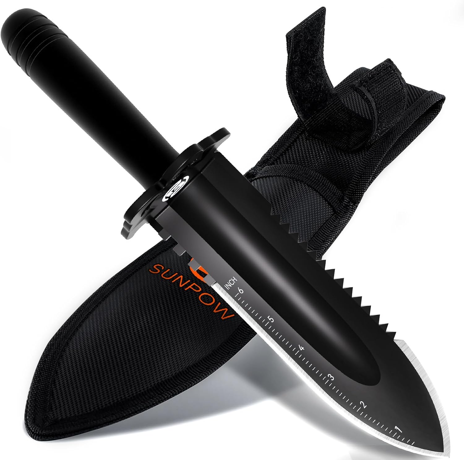 SUNPOW Metal Detector Shovel Digging Tools - Heavy Duty Double Serrate