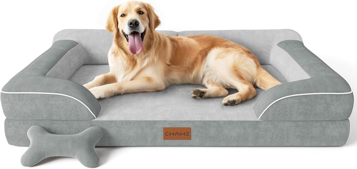 Extra Large Dog Bed, Orthopedic Dog Bed with Cooling Gel Memory Foam, 