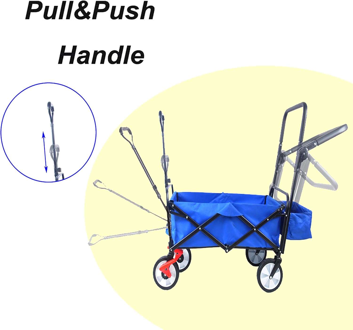 Folding Wagon Cart Collapsible Outdoor Utility Wagon with All Terrain 