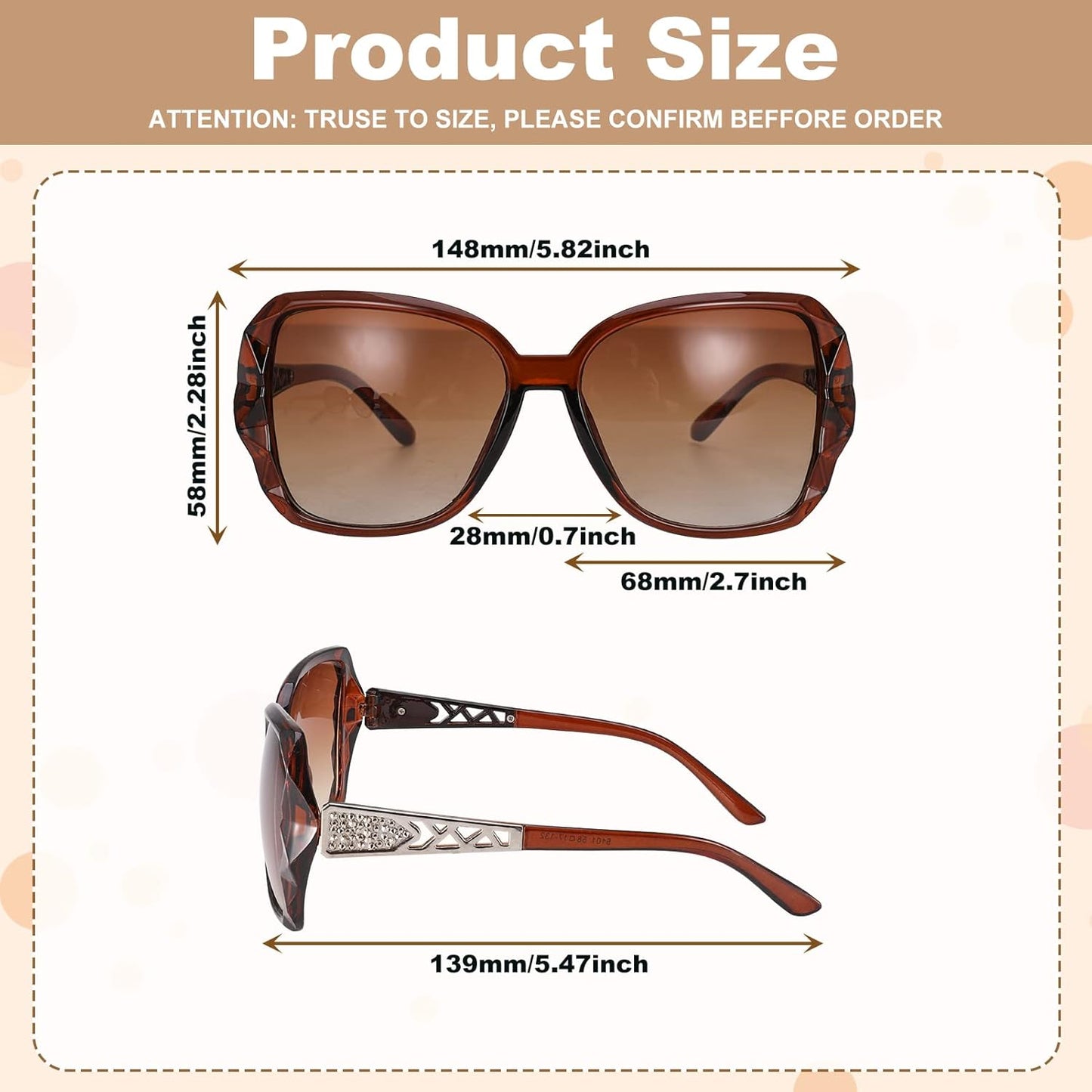 DragonflyDreams 4 Pcs Women Large Sunglasses, UV 400 Glasses Oversized