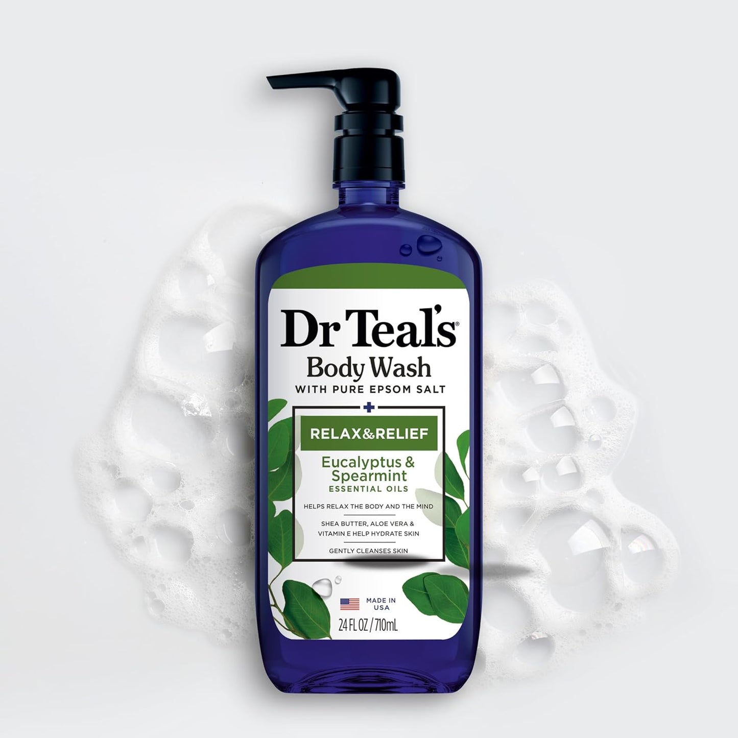Dr Teal's Body Wash with Pure Epsom Salt, Relax & Relief with Eucalypt