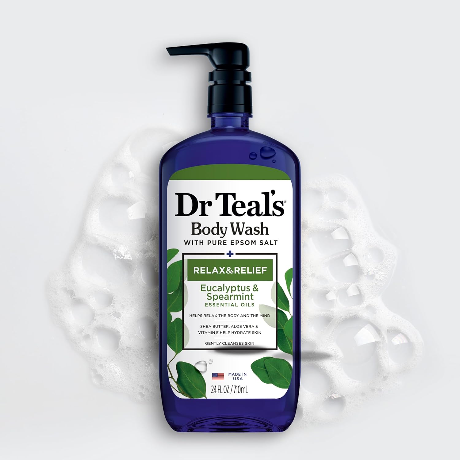 Dr Teal's Body Wash with Pure Epsom Salt, Relax & Relief with Eucalypt