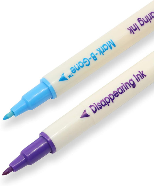 Dritz Dual Purpose Disappearing Ink & Mark-B-Gone, Marking Pen, Blue and Purple, 8.75 x 2.88 x 0.5