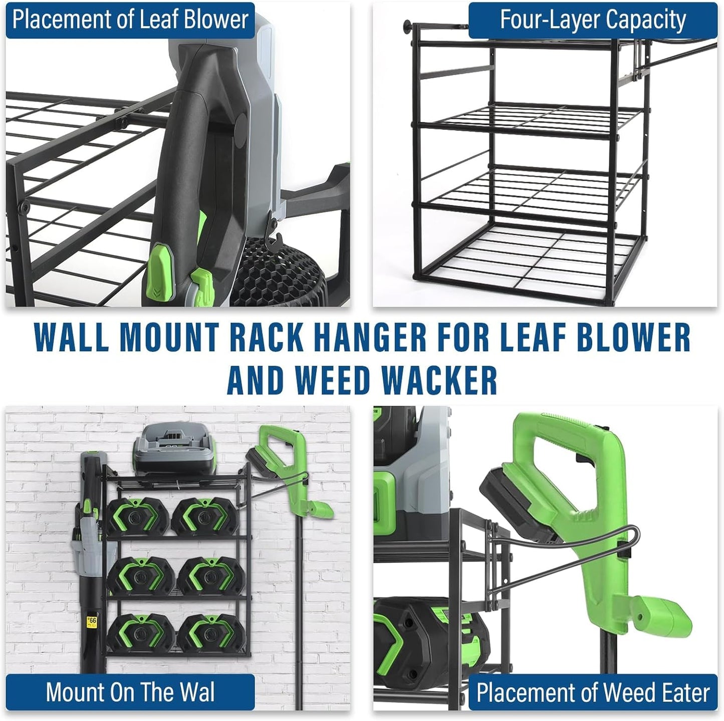 Power Tool Organizer Wall Mount - Lawn Weed Eater Rack Hanger Power Tool Heavy Duty Holder for Ego Leaf Blower and Weed Eater, 2-in-1, Only Shelf