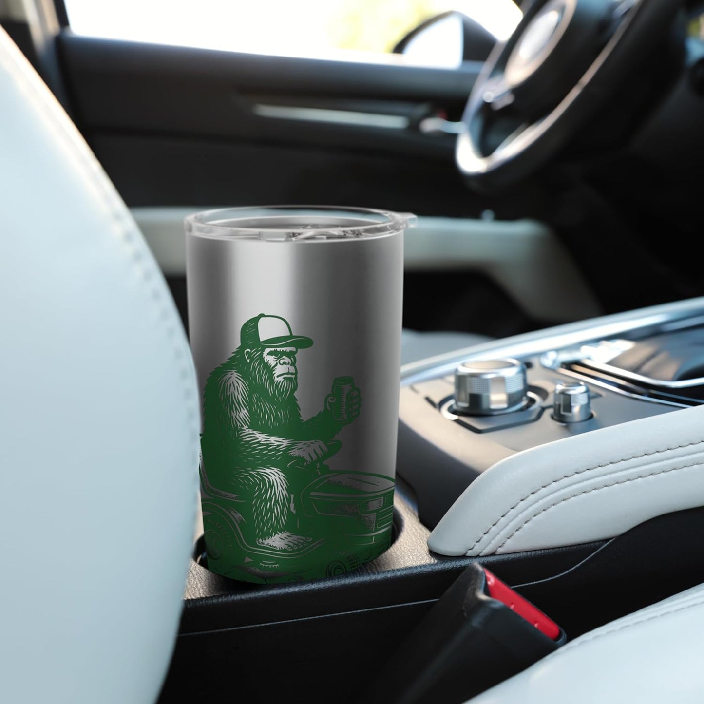 Bigfoot Lawn Mower Sasquatch Lawn Mowing Stainless Steel Insulated Tumbler