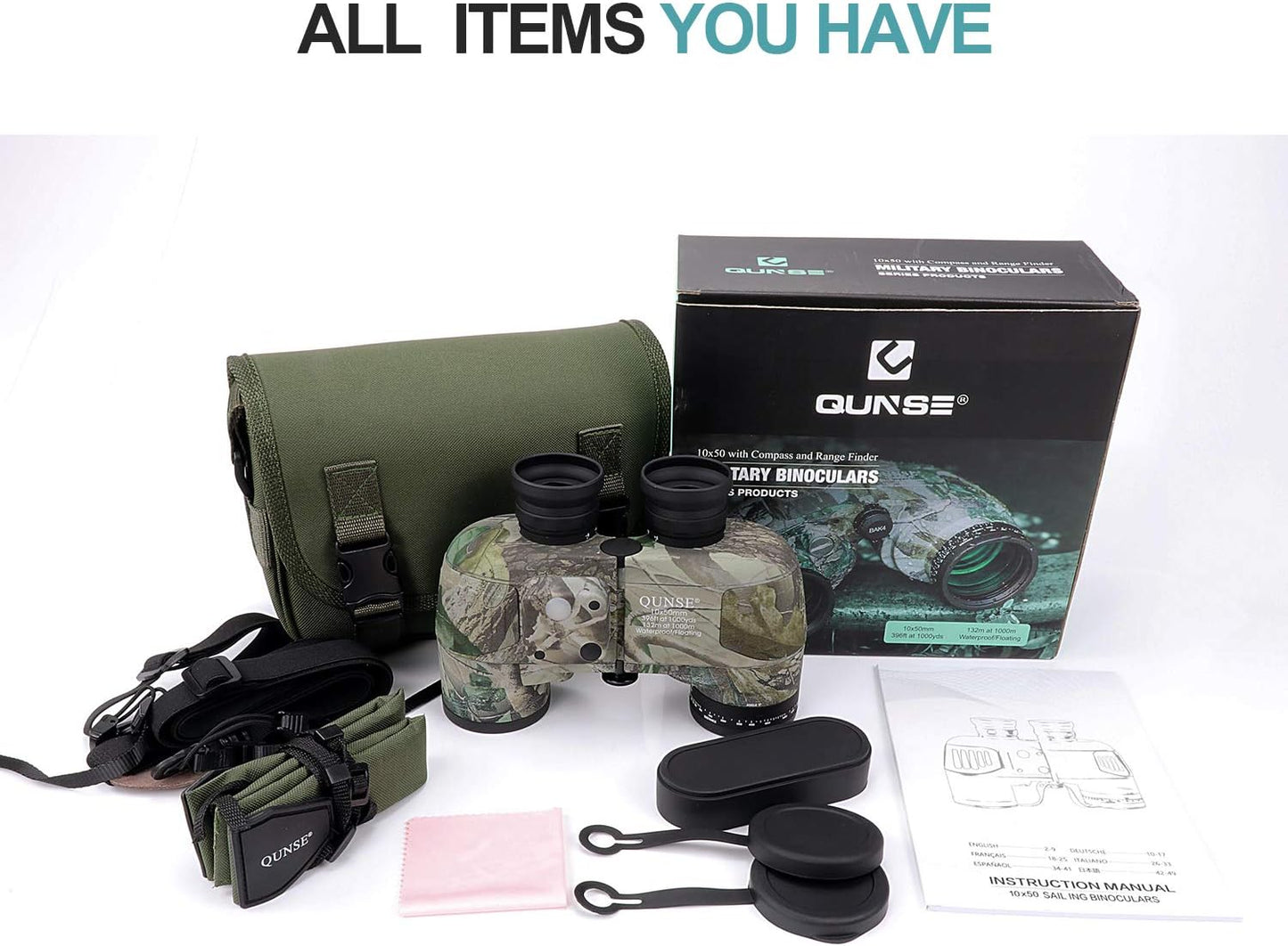 10X50 Marine Binoculars for Adults, Waterproof Binoculars with Rangefi