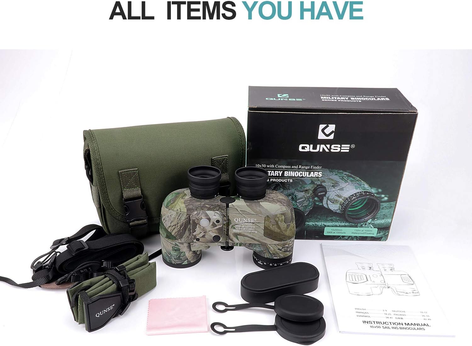 10X50 Marine Binoculars for Adults, Waterproof Binoculars with Rangefi