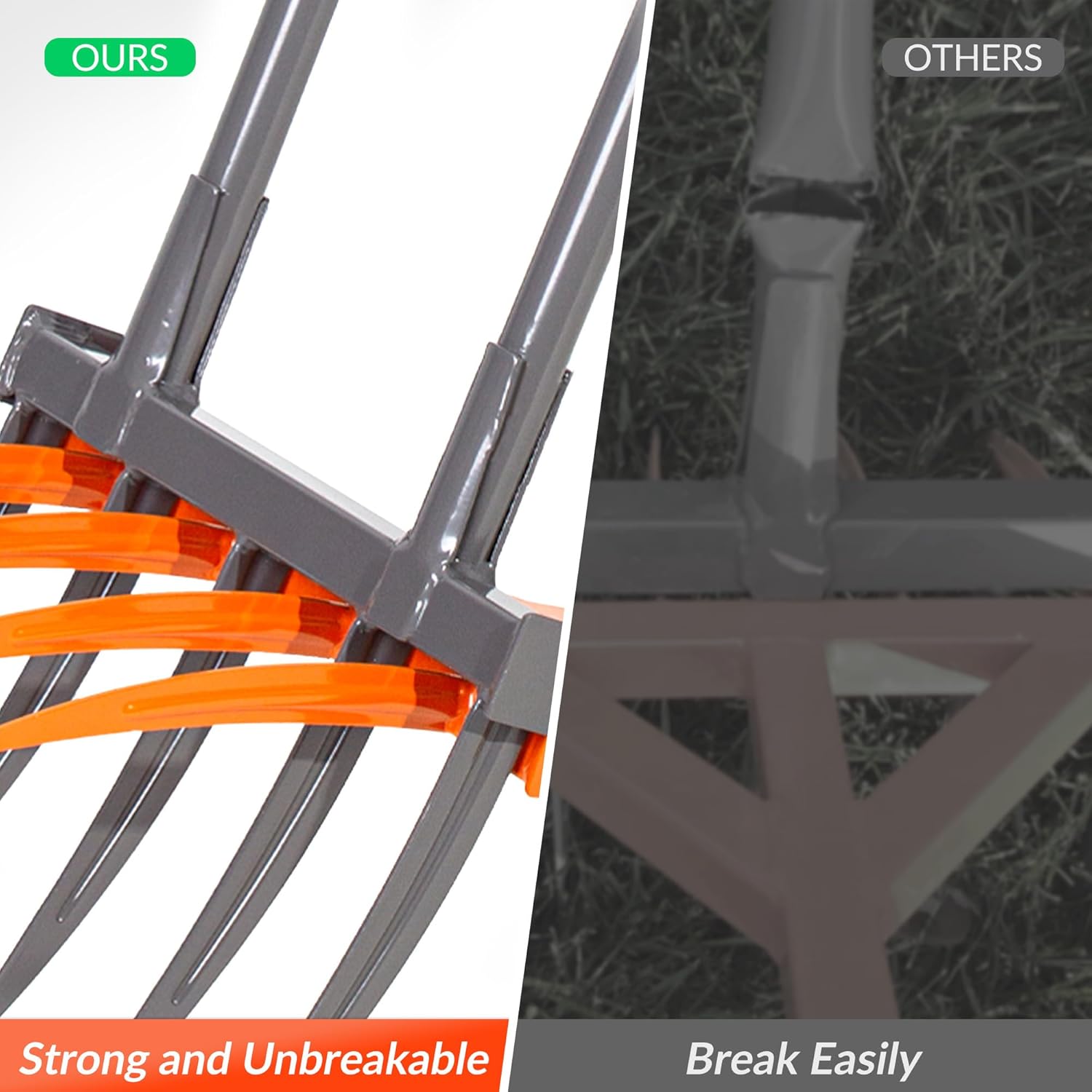 Walensee Broad Fork Garden Tool, 9 Tines Heavy Duty Broadfork Hand Til
