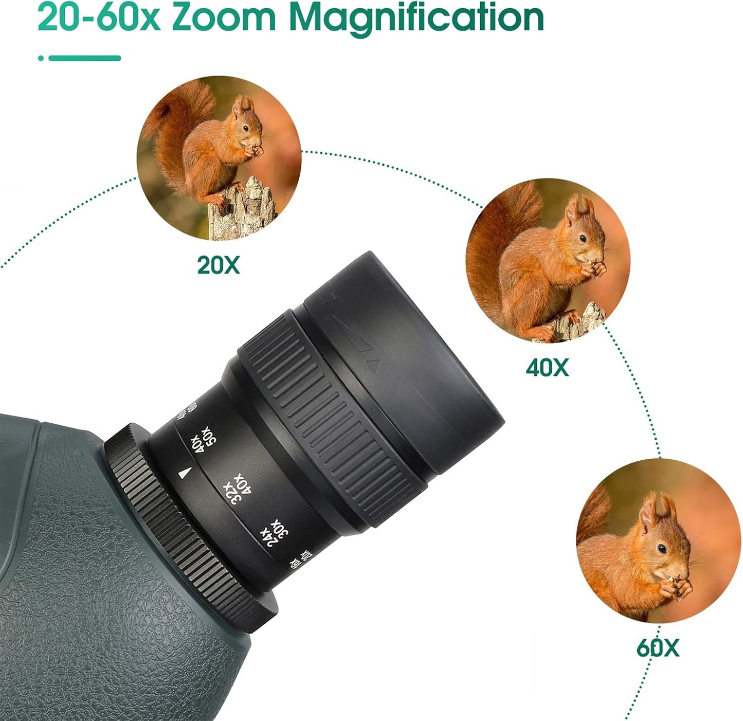 SVBONY SV406P 20-60x80 ED Spotting Scope, with Electronic Camera, ED Focal Lens True Color Representation, IPX7 Waterproof Digiscoping, Ultra High Definition Optics Scope for Bird Watching Wildlife