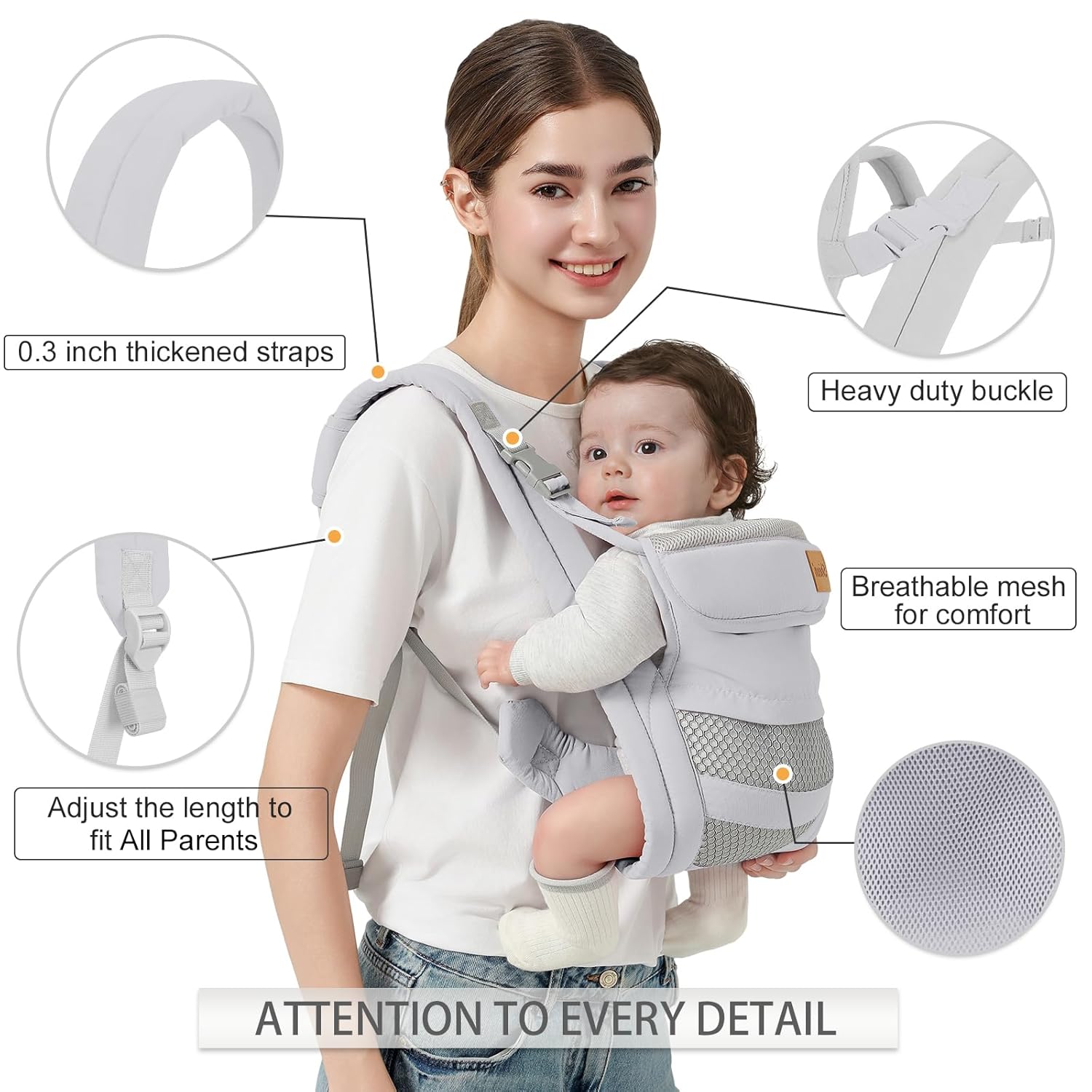 Baby Carrier Newborn to Toddler(7-30lbs), Toddler Carrier with Adjusta