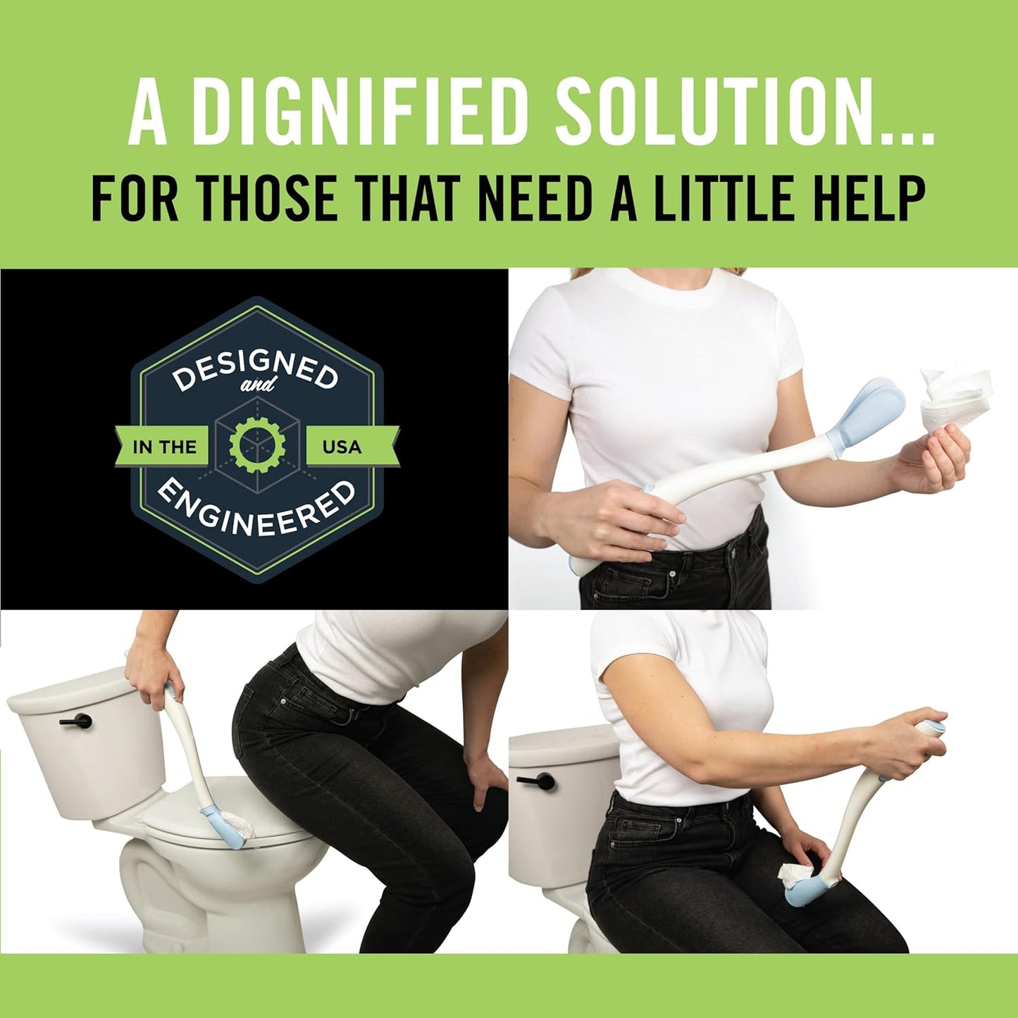 Juvo Toilet Aid - Personal Bottom Wiping Tool, Bathroom Mobility Aid f