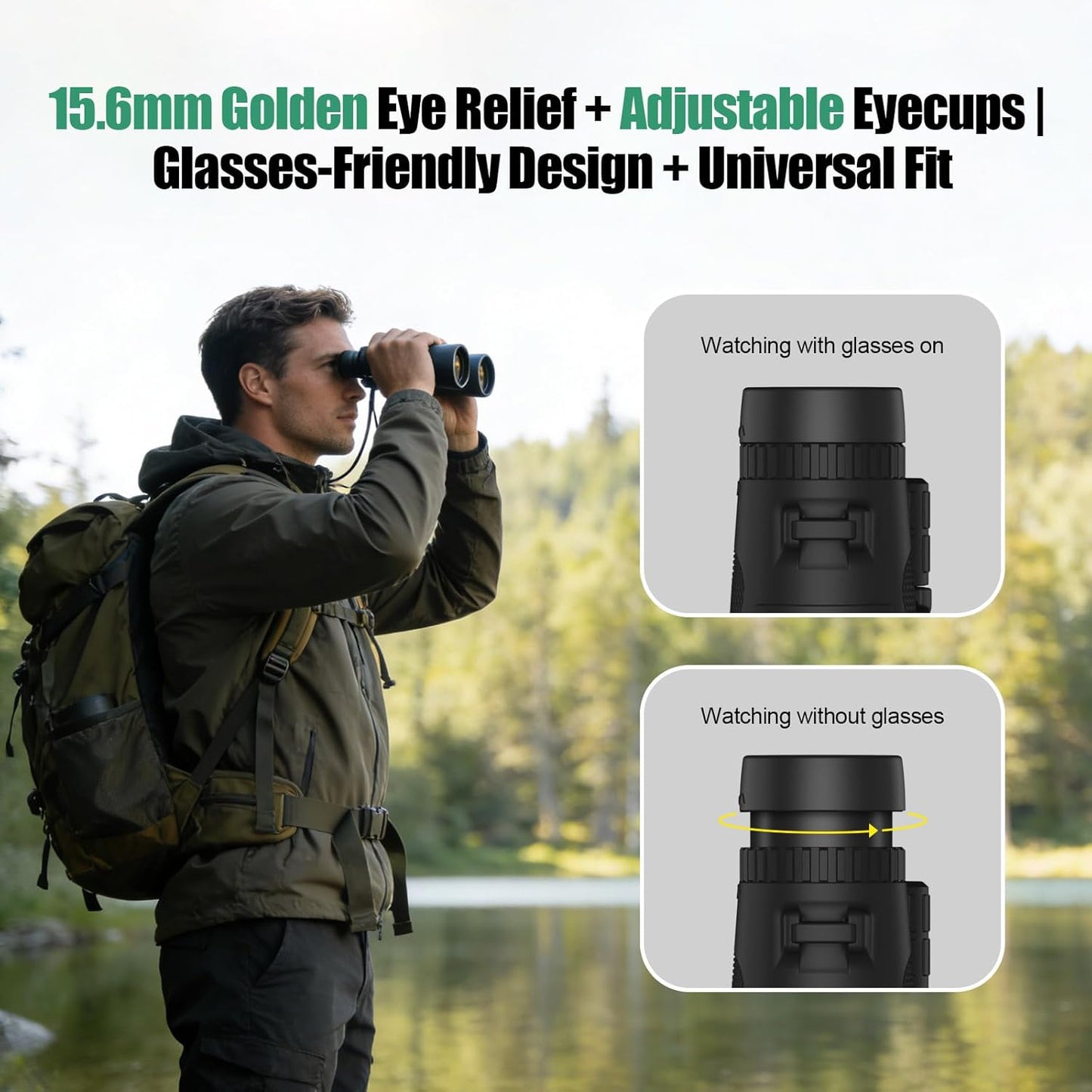 10x42 Binoculars with BAK4 Prism & FMC Coating - Waterproof Bird Watching Binoculars for Adults, Clear Daylight Vision for Hiking, Travel, Sports Events & Wildlife Observation