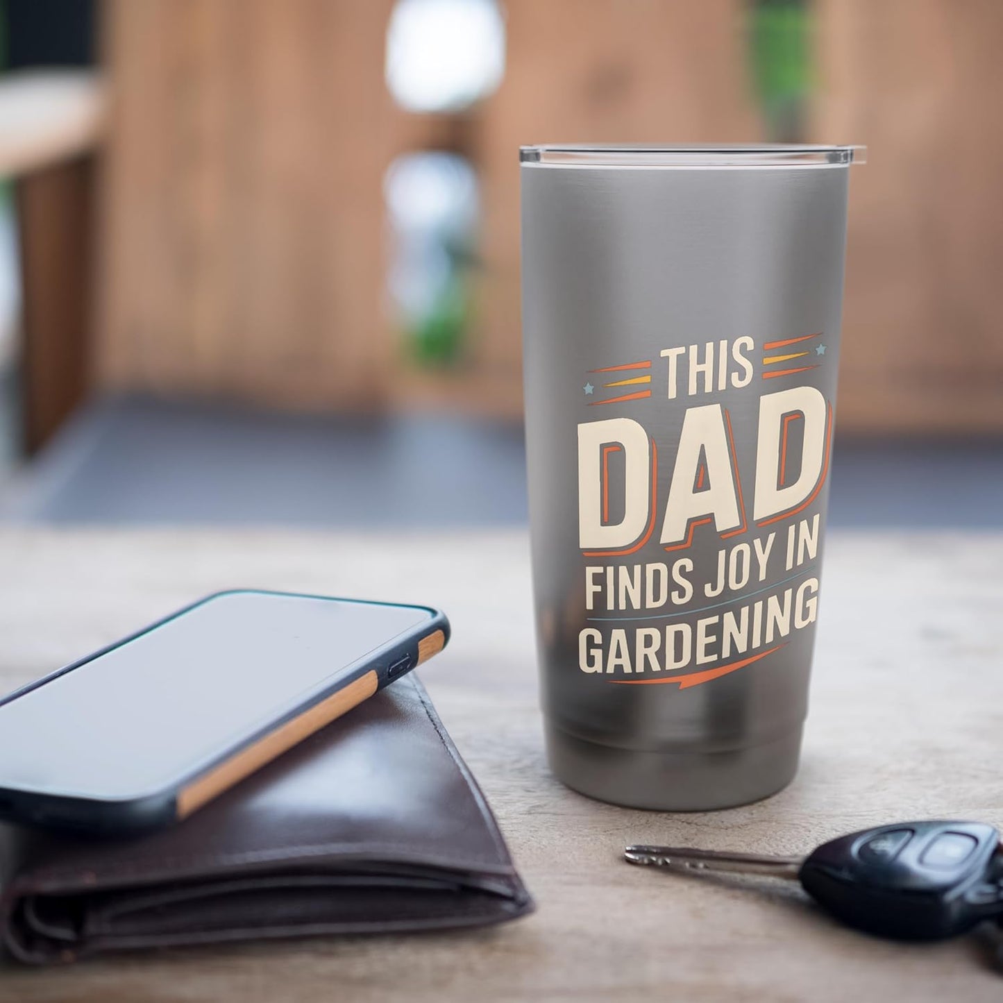 This Dad Finds Joy In Gardening Lawn Care Father Hobby Stainless Steel Insulated Tumbler
