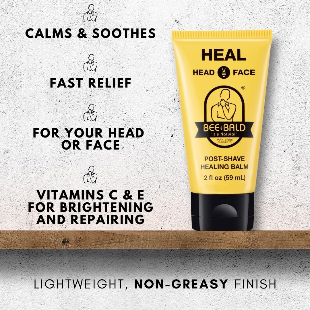 Bee Bald HEAL Aftershave for Men Healing Balm, Immediately Calms & Soo