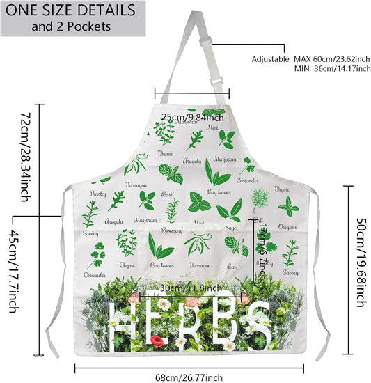 MBMSO Herb Garden Apron Herb Lovers Gifts Herb Plant Apron with Pocket