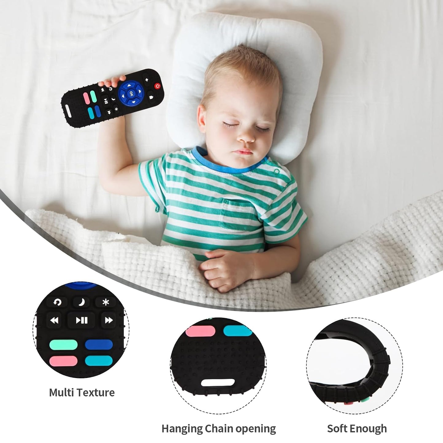 Hooku 2 Pack Silicone Teething Toys for Babies 0-6 Months, Teethers fo