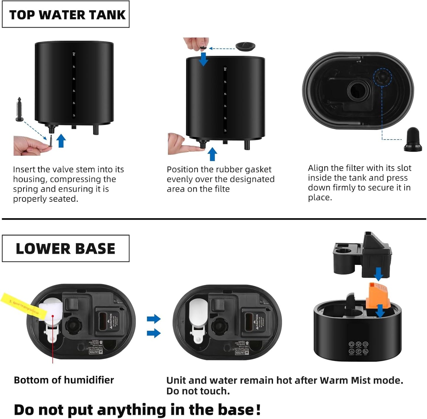6L Humidifiers for Bedroom Large Room Home,Cool and Warm Humidifier for Baby and Plants Hot Mist Top Fill Desk Humidifiers Oil Diffuser,Quiet,Adjustable Mist,360°Nozzle-Black(2026 Upgraded)