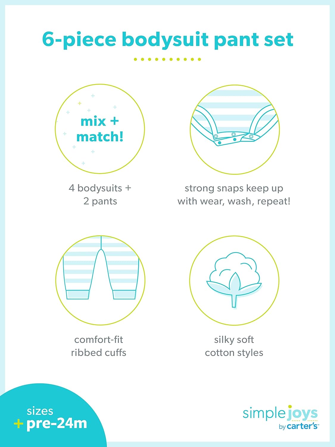 Simple Joys by Carter's baby-girls 6-piece Bodysuits (Short and Long S