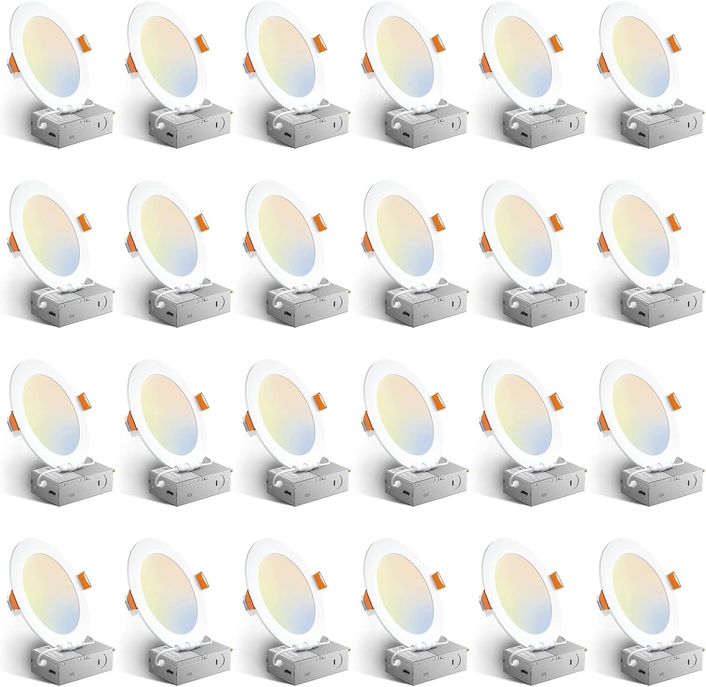 Amico 24 Pack 6 Inch 5CCT Ultra-Thin LED Recessed Ceiling Light with J