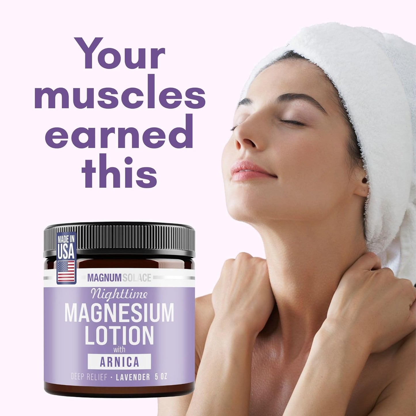 Magnum Solace Nighttime Magnesium Lotion with Arnica – Highly Concentr