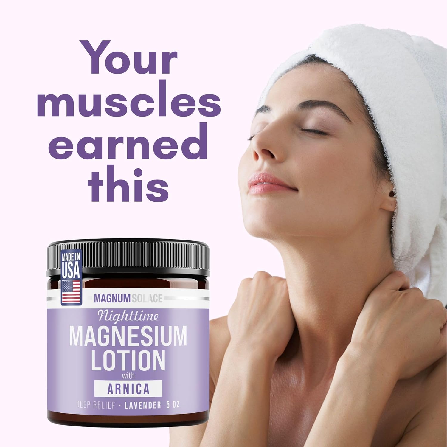 Magnum Solace Nighttime Magnesium Lotion with Arnica – Highly Concentr