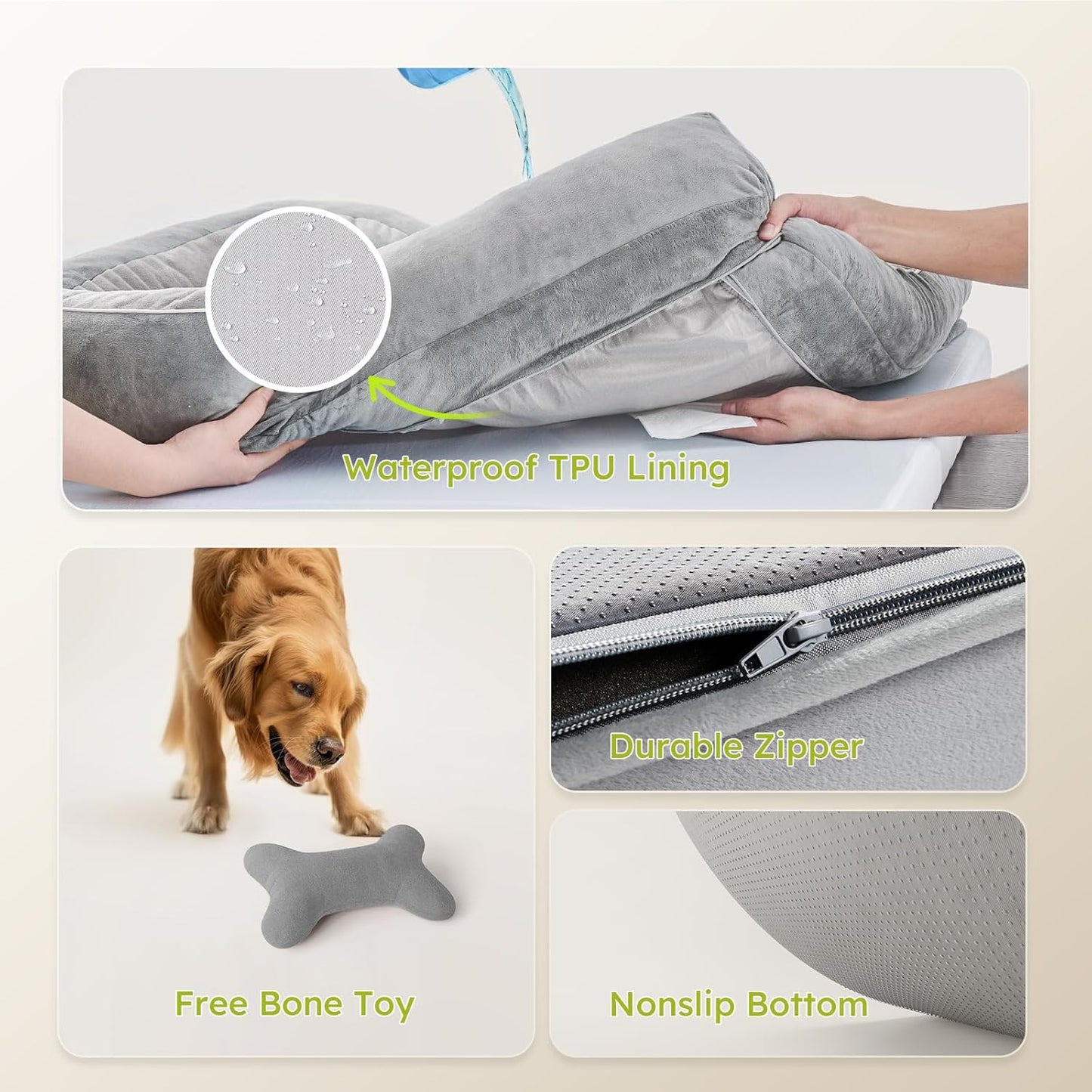 Extra Large Dog Bed, Orthopedic Dog Bed with Cooling Gel Memory Foam, 