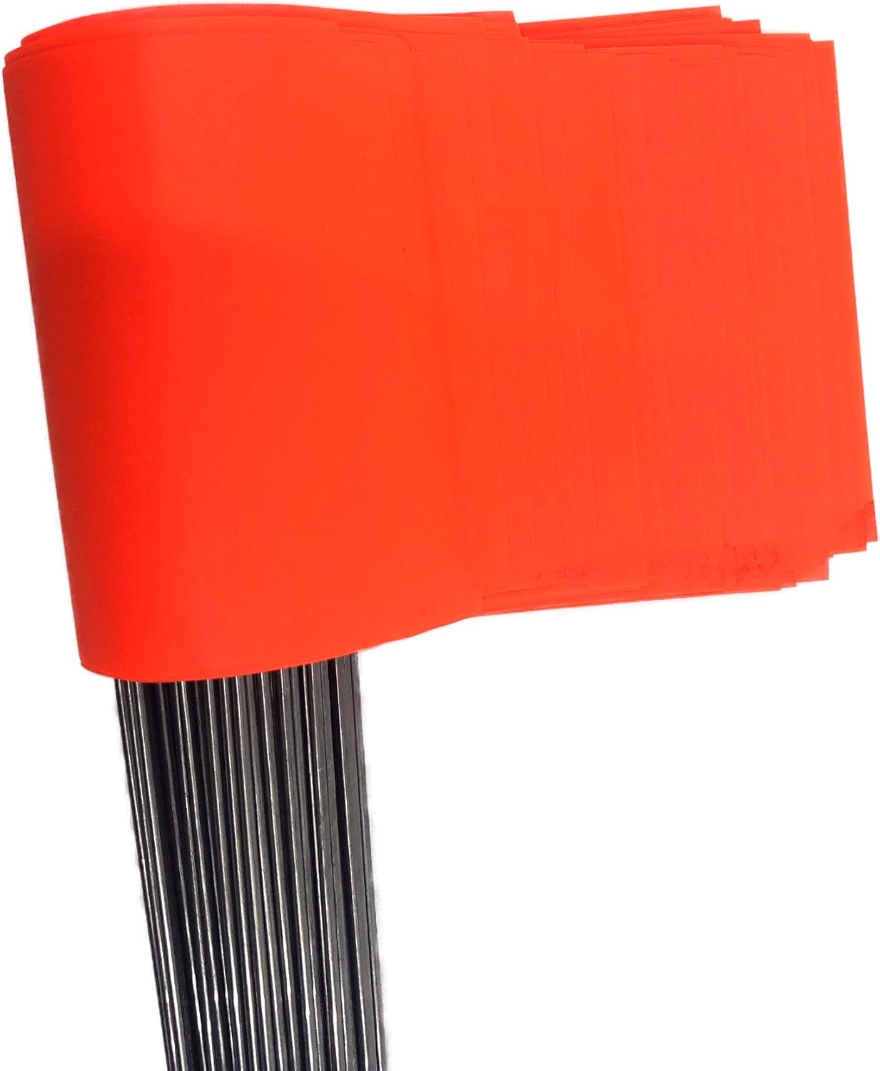 Swanson Tool Co FOR15100 2.5-Inch by 3.5-Inch Marking Flags with 15-Inch Wire Staffs, Orange, 100-Pack