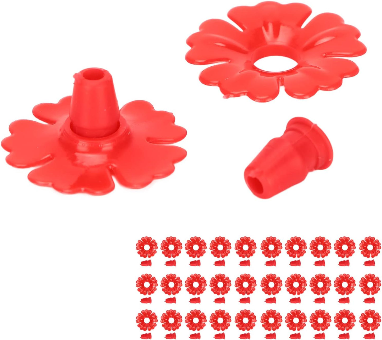 Feeding Port Replacement Parts, Hummingbird Feeder Flowers Bright Colors Attractive 30 Set for Outdoor(red)