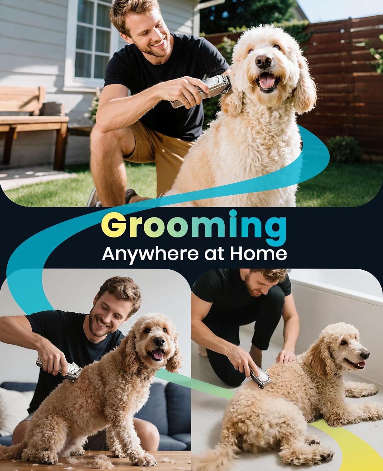 oneisall Dog Clippers for Grooming Thick Hair,Low Noise Dogs Grooming 