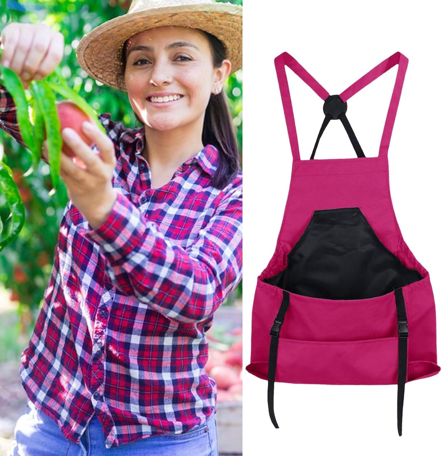 Farm Gardening Apron, Fruit Picking Utility Clothing, Large Pocket Cro