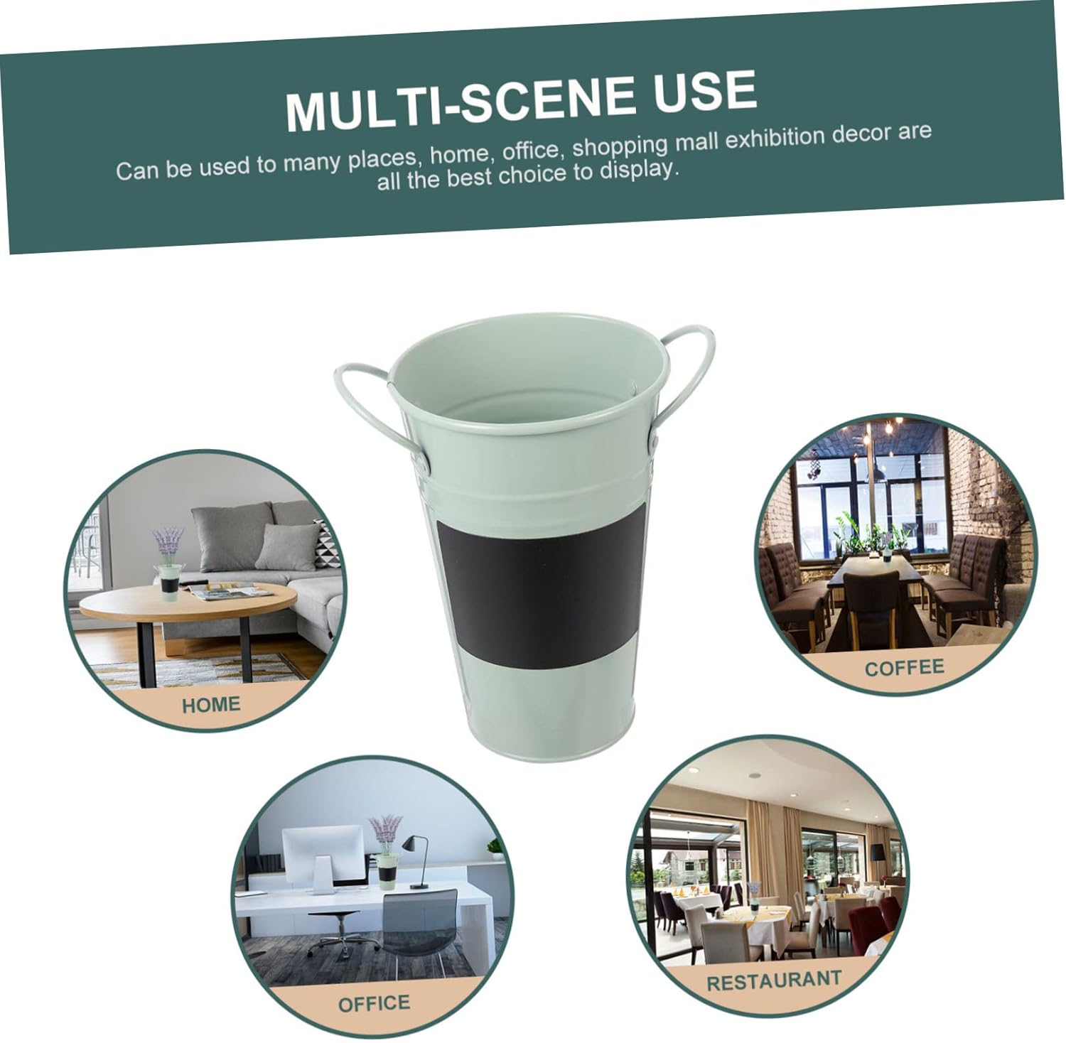 PRETYZOOM Iron Flower Bucket Vase Multi-Function Home Decor Mini Plant