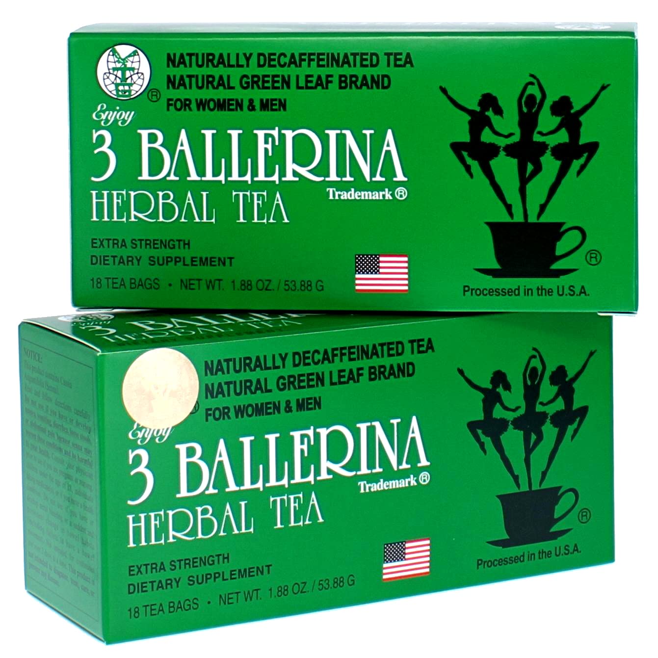 3 Ballerina Herbal Tea Drink Extra Strength Herbal, 18 Count (Pack of 2)