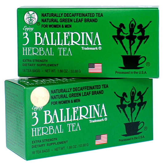 3 Ballerina Herbal Tea Drink Extra Strength Herbal, 18 Count (Pack of 2)