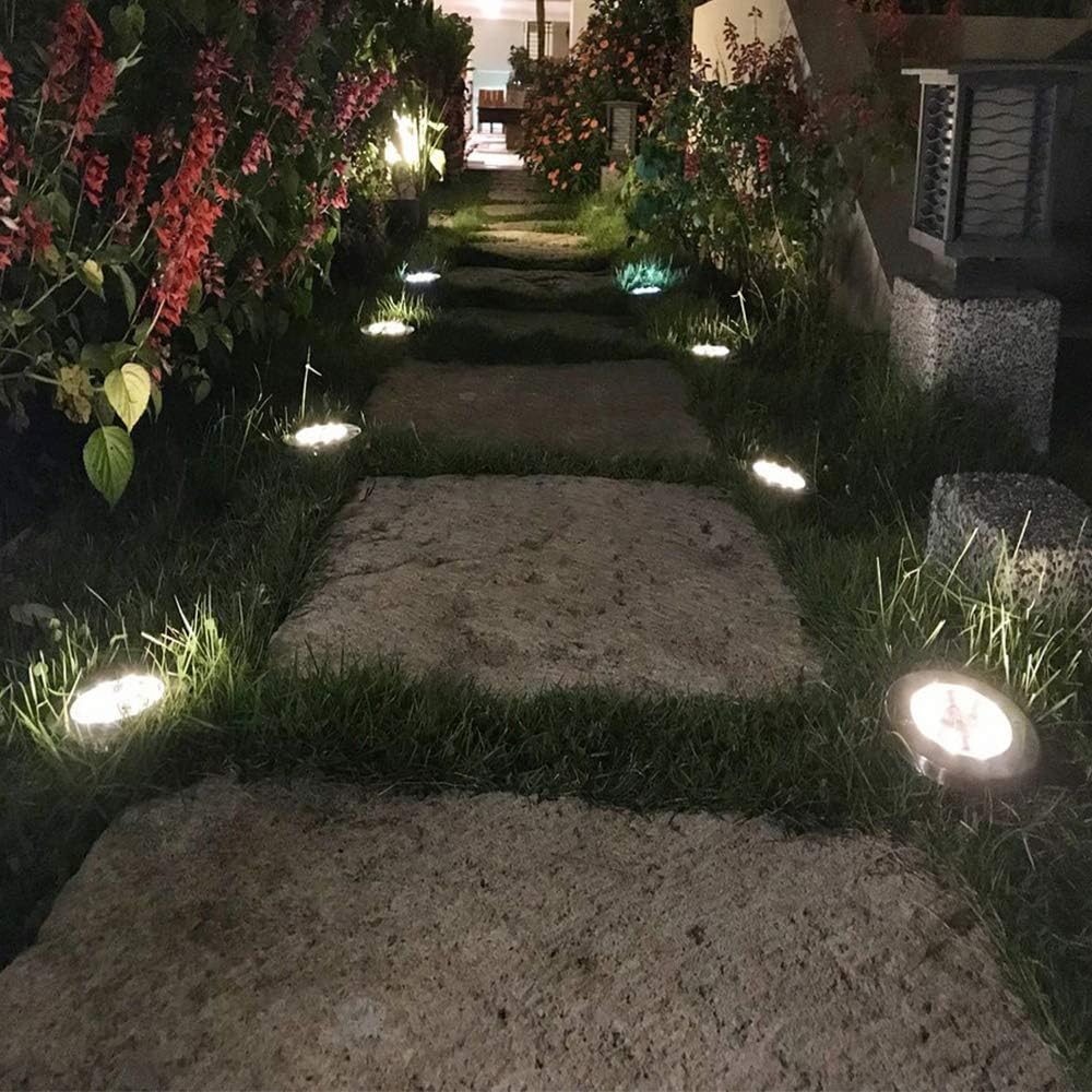 ZGWJ 8 Pack Solar Ground Lights,8 LED Solar Garden Lights Outdoor Wate