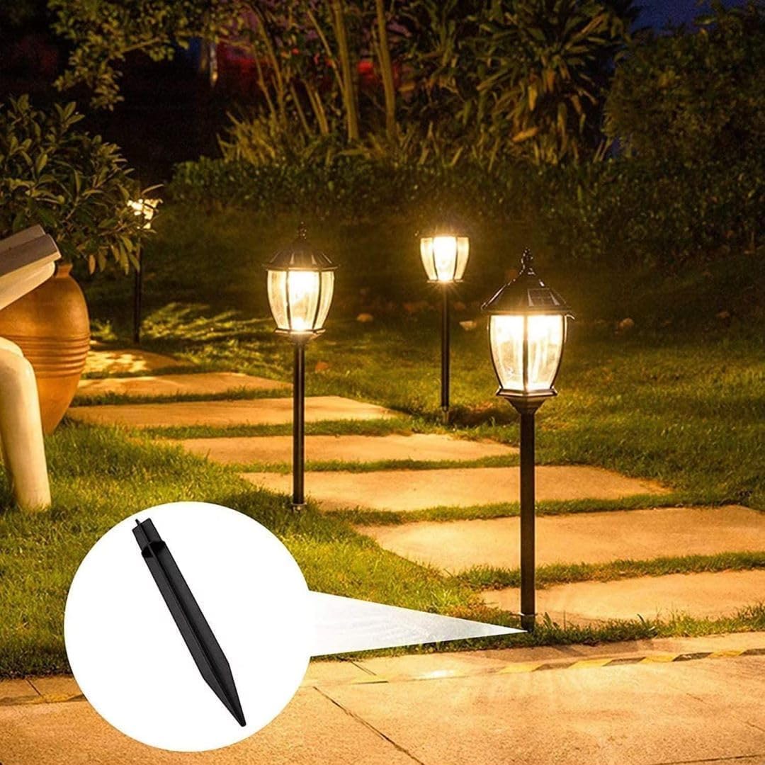 6Pcs 8.25 Inch Plastic Reinforced Ground Spikes, Solar Lights Spikes, ABS Plastic Lights Replacement Stakes, Ideal for Solar Pathway Lights Garden Lights Torch Lights