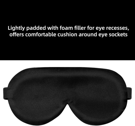 Alaska Bear Sleep Mask Silk Eye Cover with Shaped Padding for Pressure-Free Sleeping, Foam Insert, Upgrade Contour Over Conventional Flat Satin Eye Masks, Machine Washable
