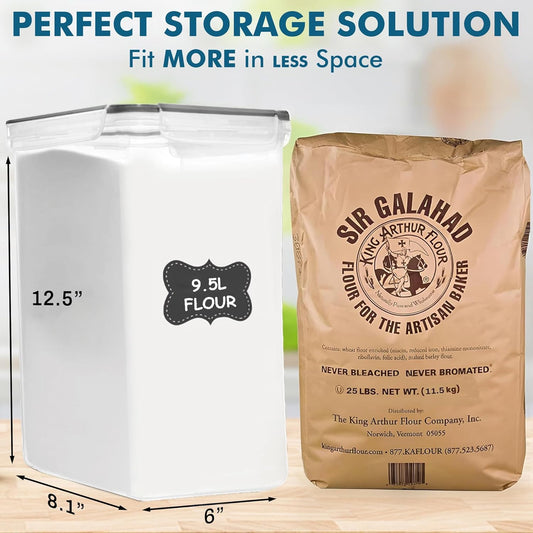 Shazo 2 PC (9.5L | 321 Oz) Extra Large Bulk Food Storage Containers wi