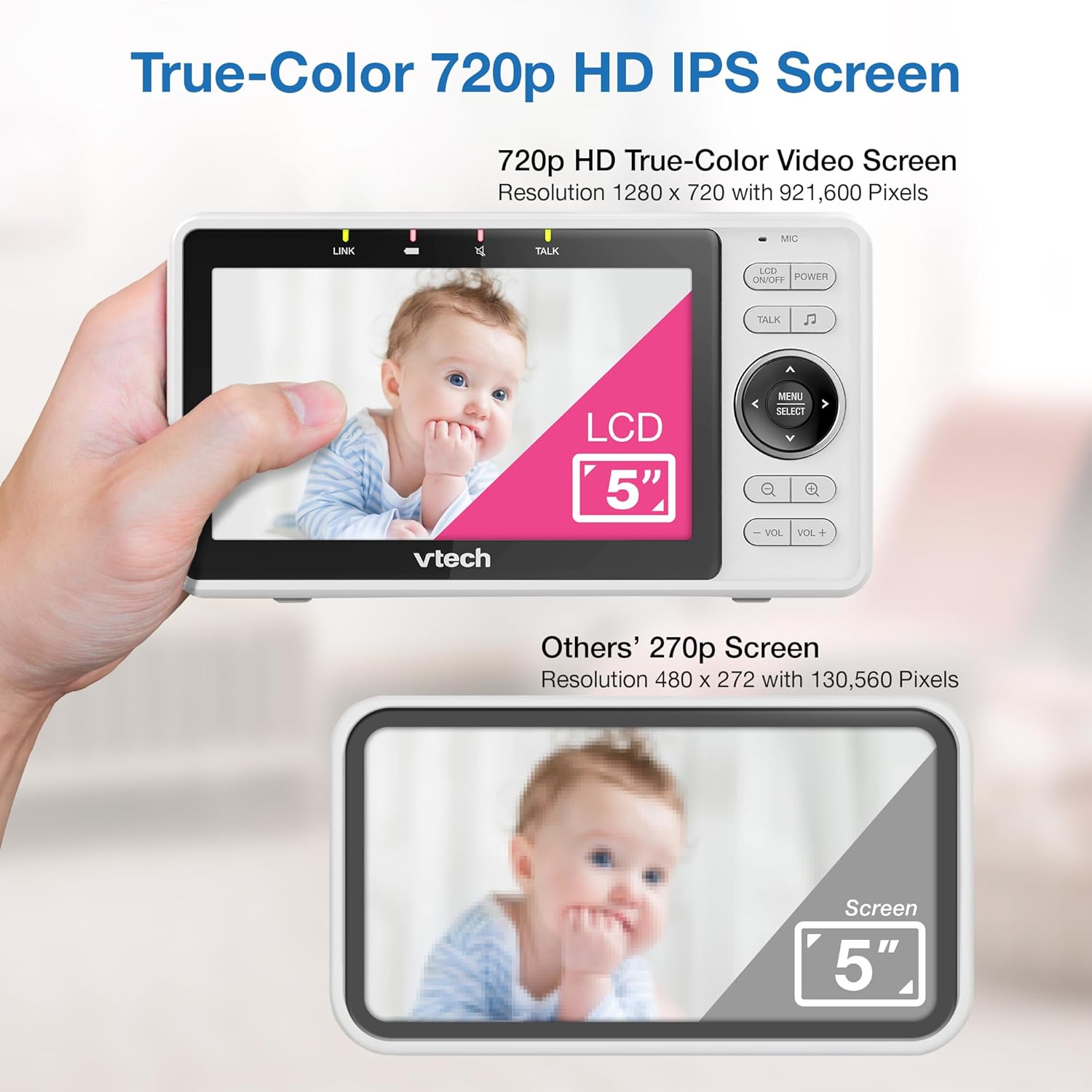 VTech VM901 Smart WiFi Baby Monitor with 1080p FHD Camera and 5" HD IP