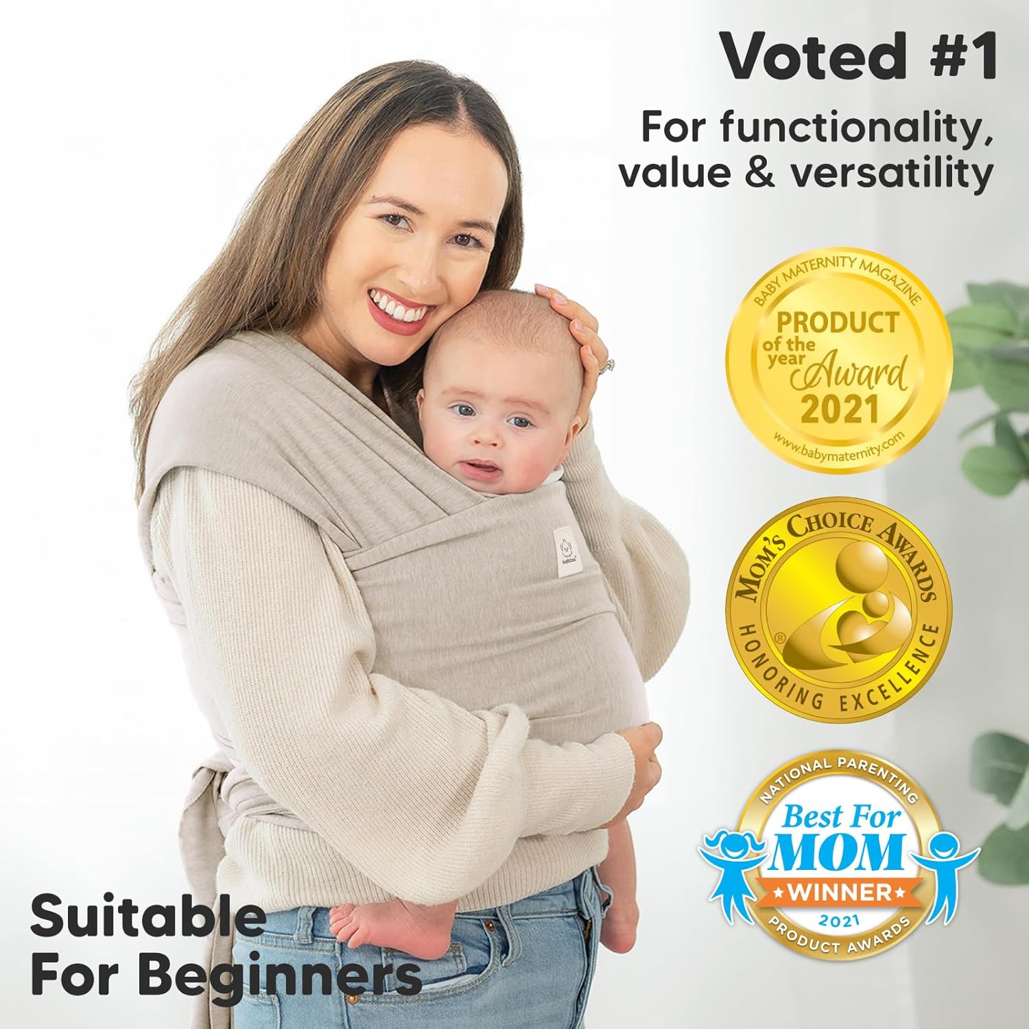 KeaBabies Baby Wrap Carrier - All in 1 Original Baby Carrier Newborn t