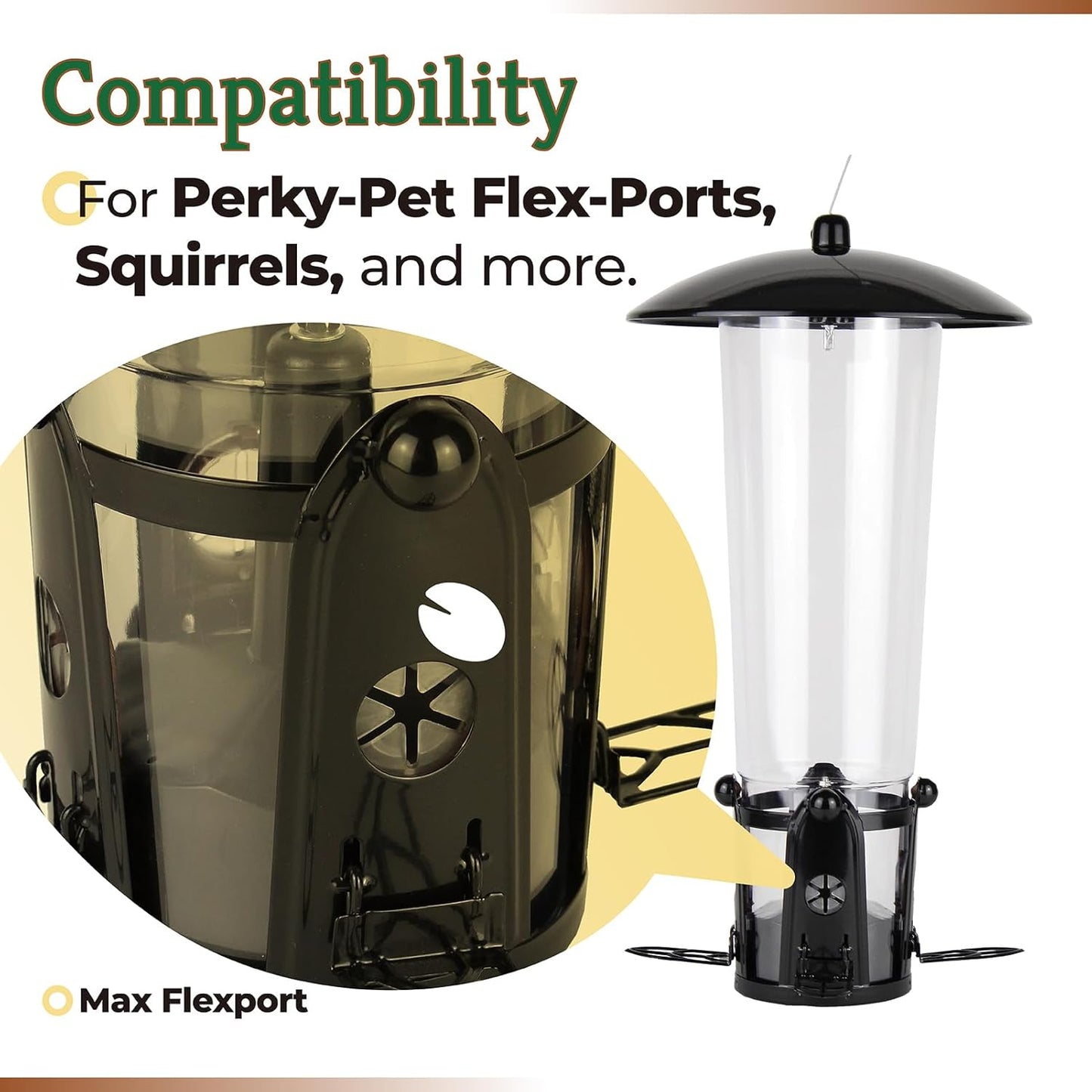 Bird Feeders Replacement Parts for Perky Pet Feeders, Outdoor Bird Feeder Accessories for FlexPort Wild Birds Feed Replacement Ports, 334-1SR, 4 Pack