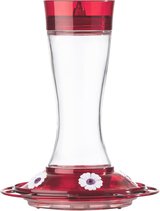 More Birds Bird Health+ Garnet Glass Hummingbird Feeders for Outdoors, 5 Feeding Stations, 20 oz + Perky-Pet 522 Ready-to-Use Clear Hummingbird Nectar in 4 Cans, 16 oz Each Recyclable Aluminum Can