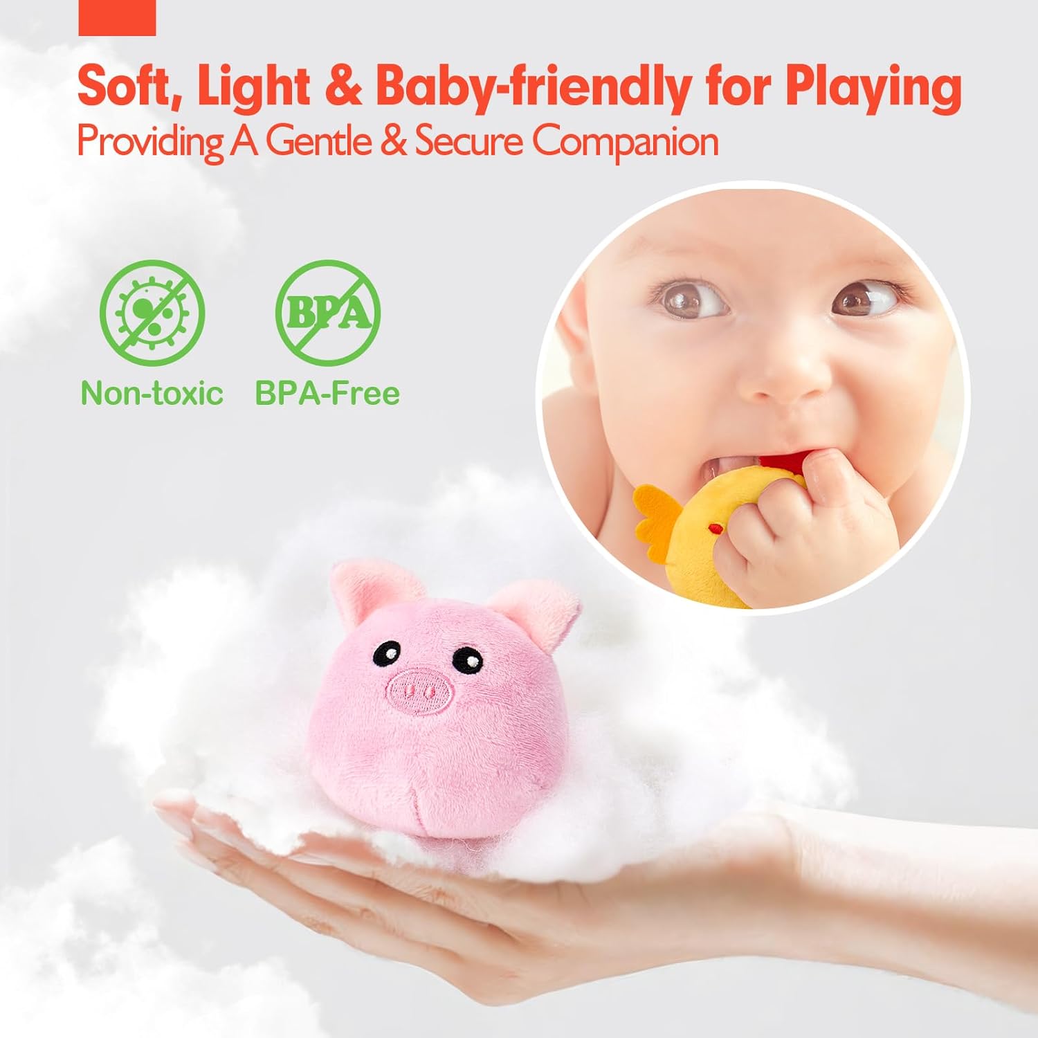 hahaland Baby Toys 6-12 Months - Surprise Barn Stuffed Farm Animals, R