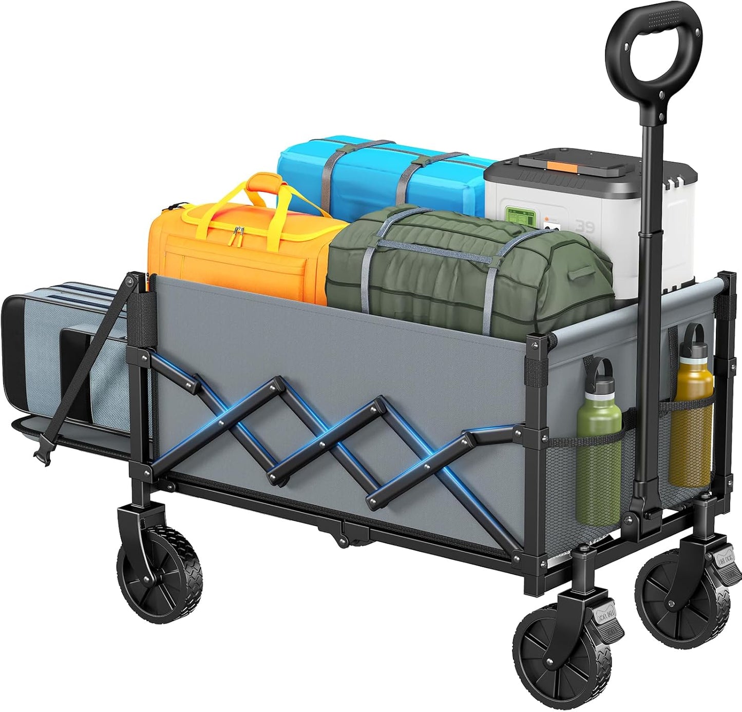 Small Wagon Cart Foldable, Collapsible Wagon with 360 LBS Max Load & E