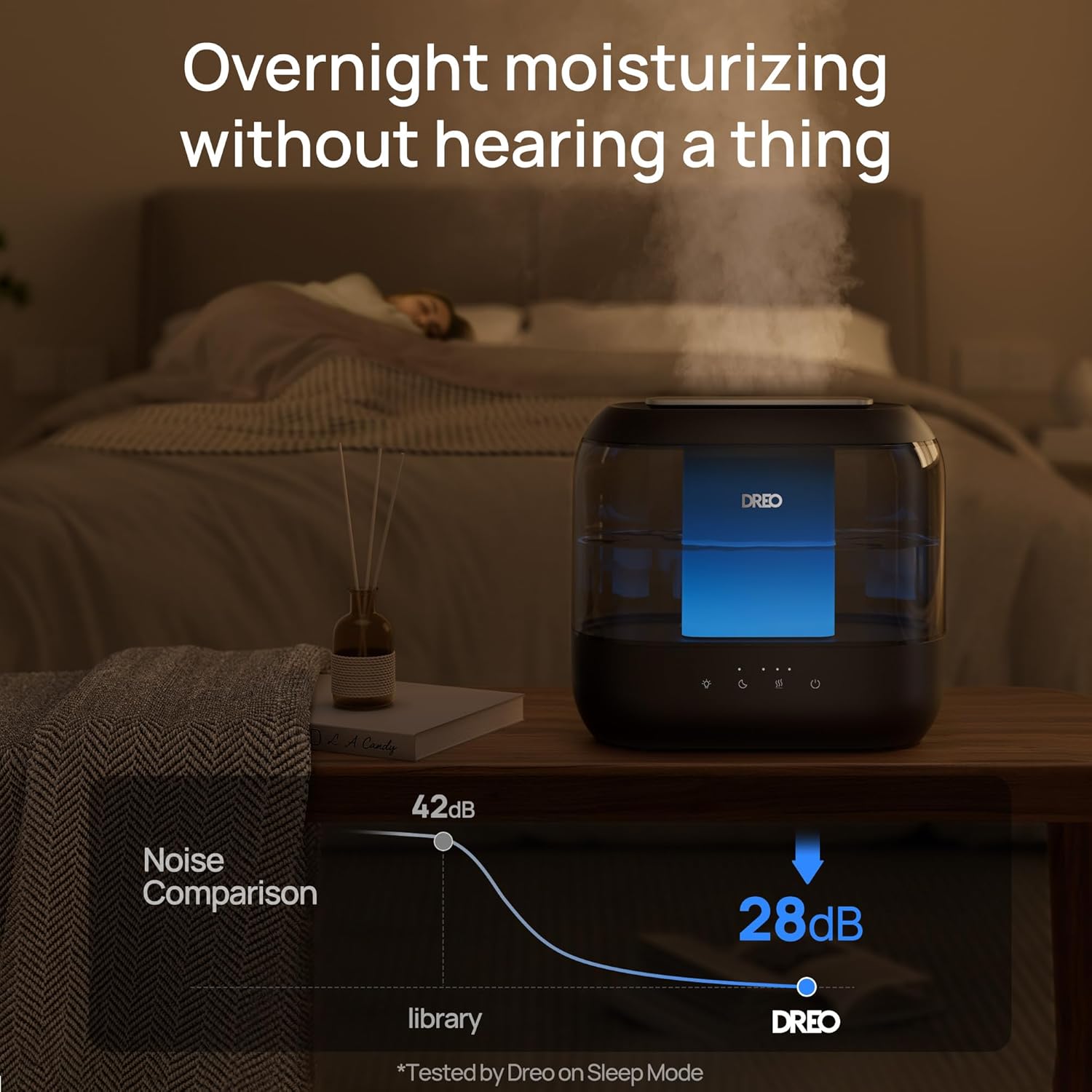 Dreo Humidifiers for Bedroom, 4L Top Fill for Large Room, 36H Runtime,