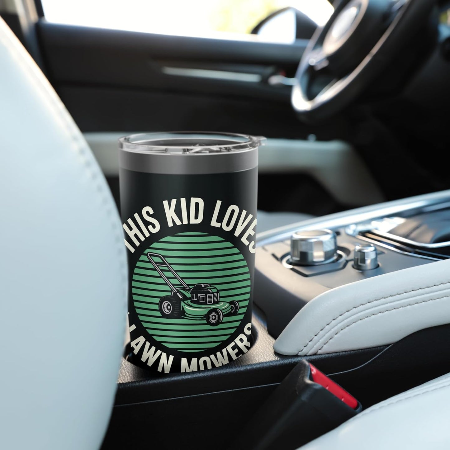Lawn Care Enthusiast This Kid Loves Lawn Mowers Stainless Steel Insulated Tumbler