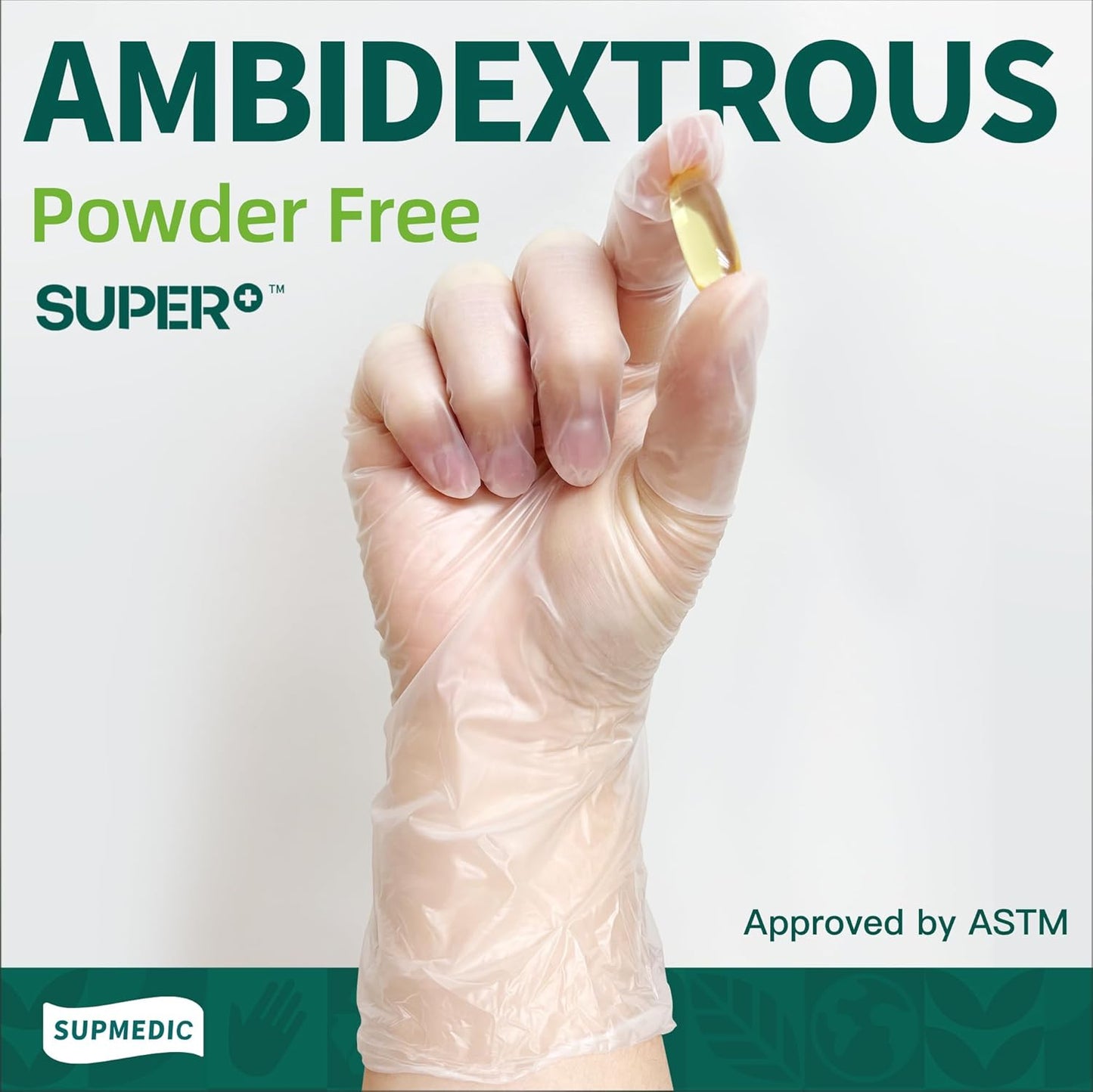Vinyl Disposable Exam Gloves, Clear 4Mil Powder-Free Latex-Free Medica