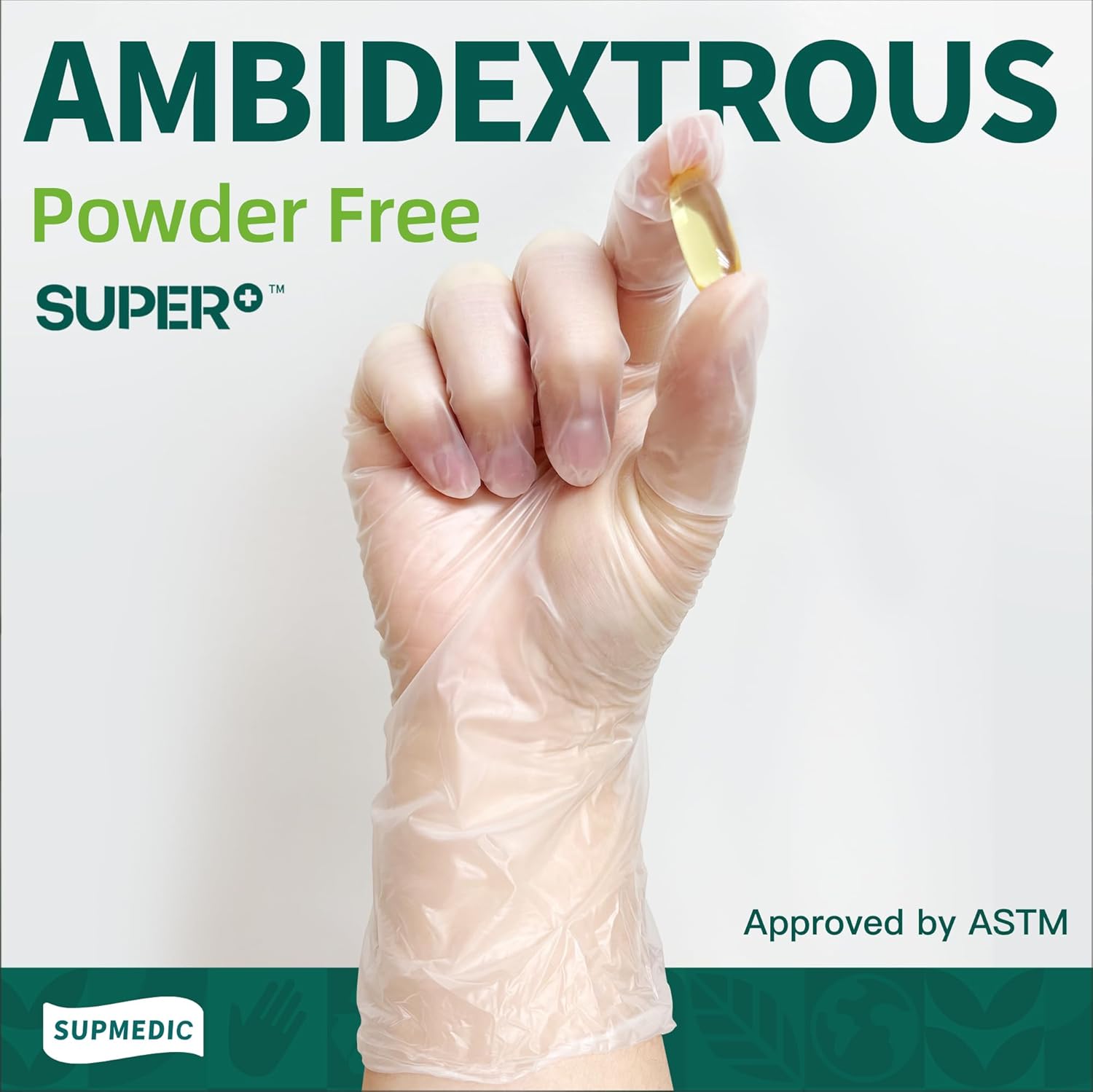 Vinyl Disposable Exam Gloves, Clear 4Mil Powder-Free Latex-Free Medica