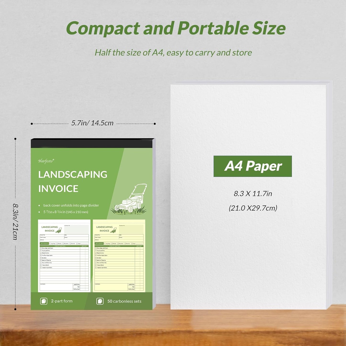 Professional Garden Invoice Receipt Book, Landscaping Invoice Book for