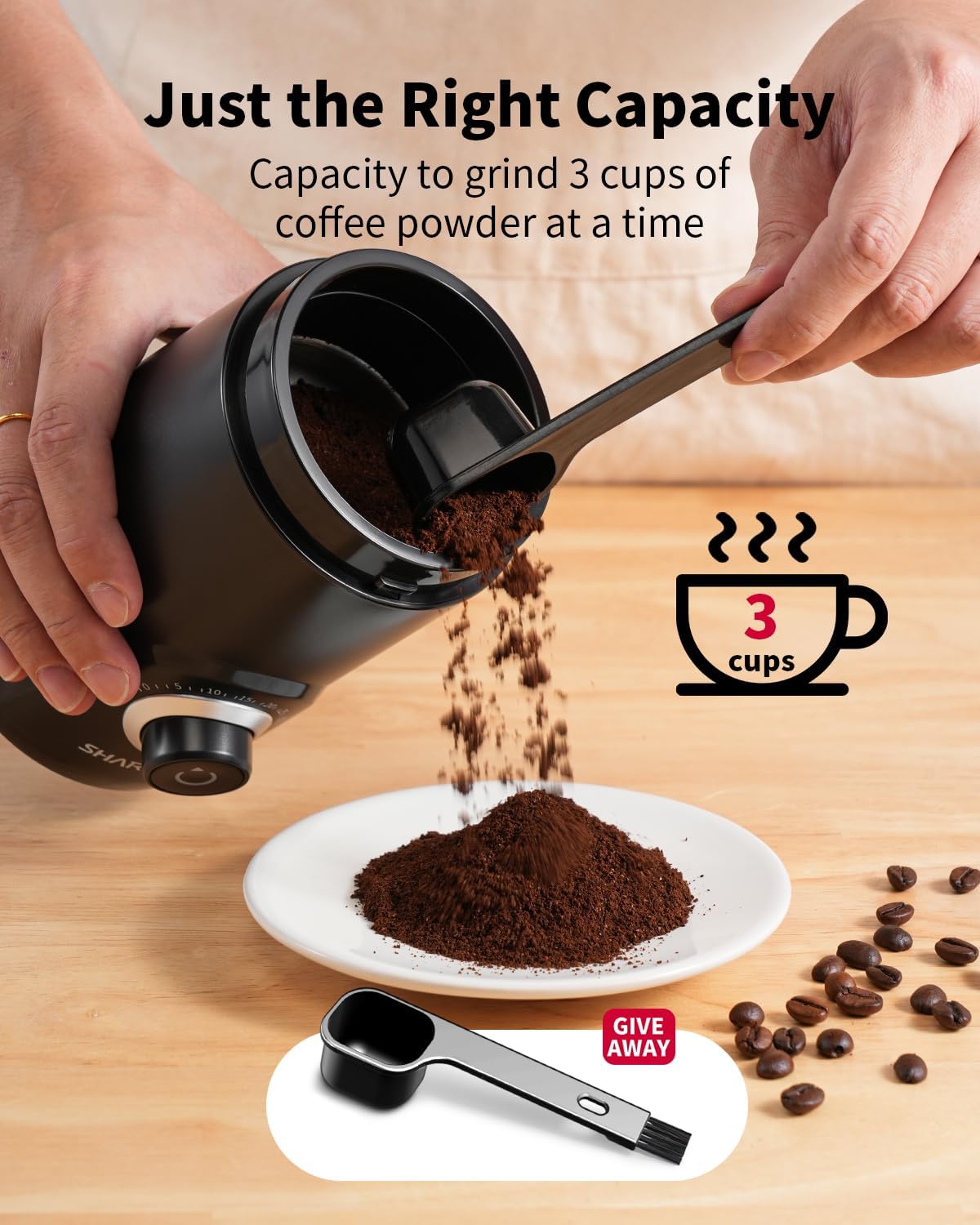 SHARDOR Electric Super Silent Blade Coffee Grinder, Timed Grind Contro